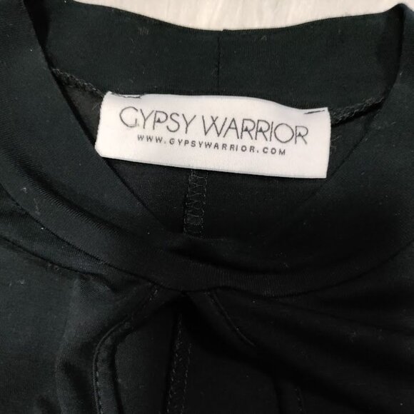 Gypsy Warrior Long Sleeve Keyhole Mock Neck Mini Dress Black Women's Size M - Picture 6 of 10